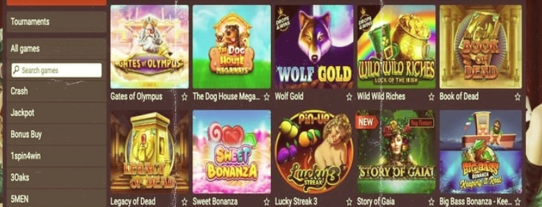 Machines à sous, roulette et blackjack proposés dans la section casino de PinUp Congo